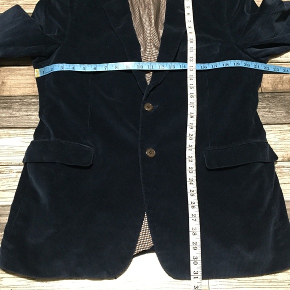 Saddlebred Corduroy Blazer Jacket Men’s 42 Navy Blue 2 Button 100% Cotton - Picture 2 of 11
